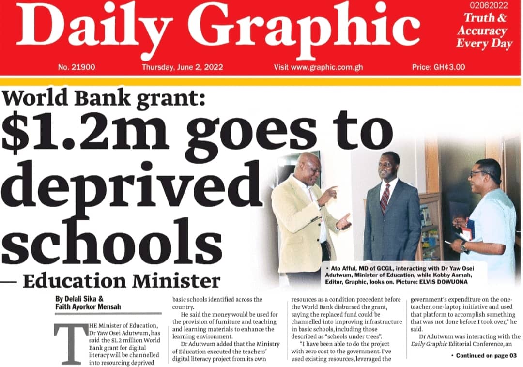 World Bank grant: $1.2m goes to deprived schools - Education Minister